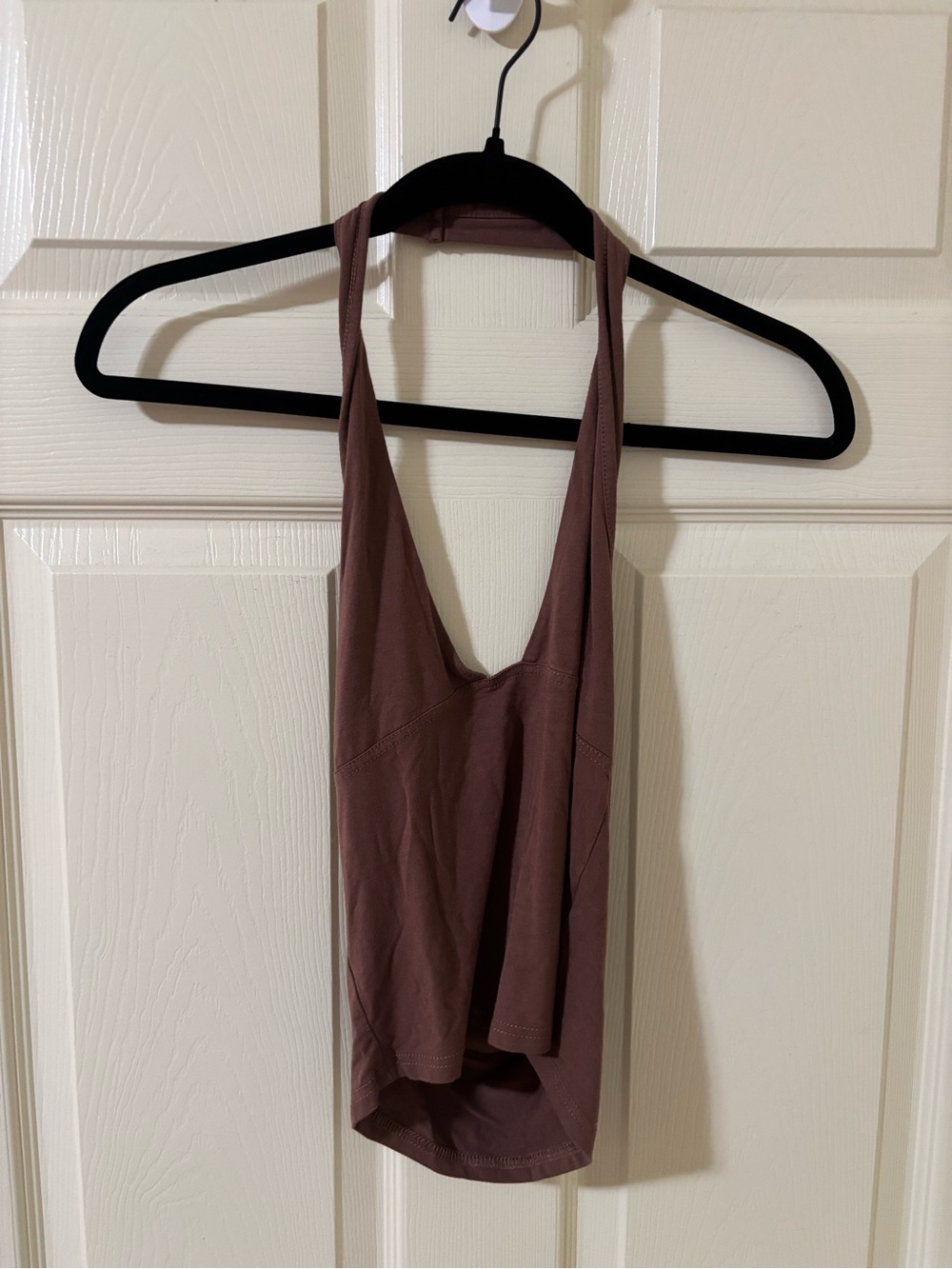 Women's V Neck Halter Top in Brown